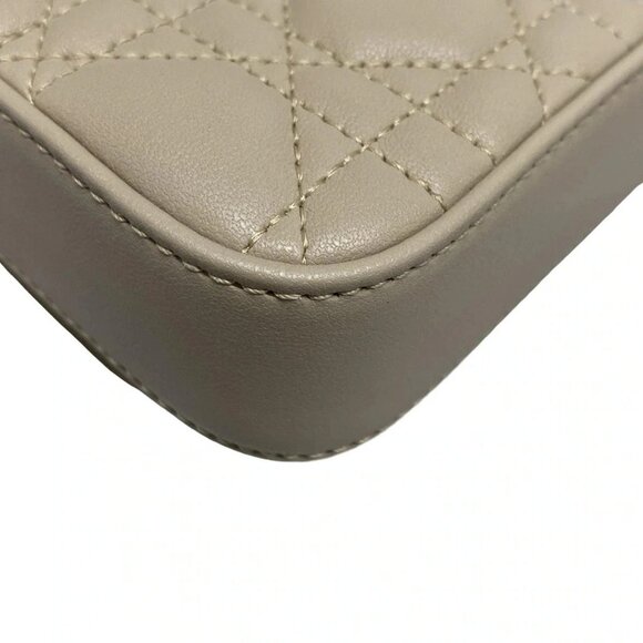 Auth DIOR/ChristianDior My Dior - Dior Talk phone bag - Gray Beige Lambskin - Picture 4 of 16